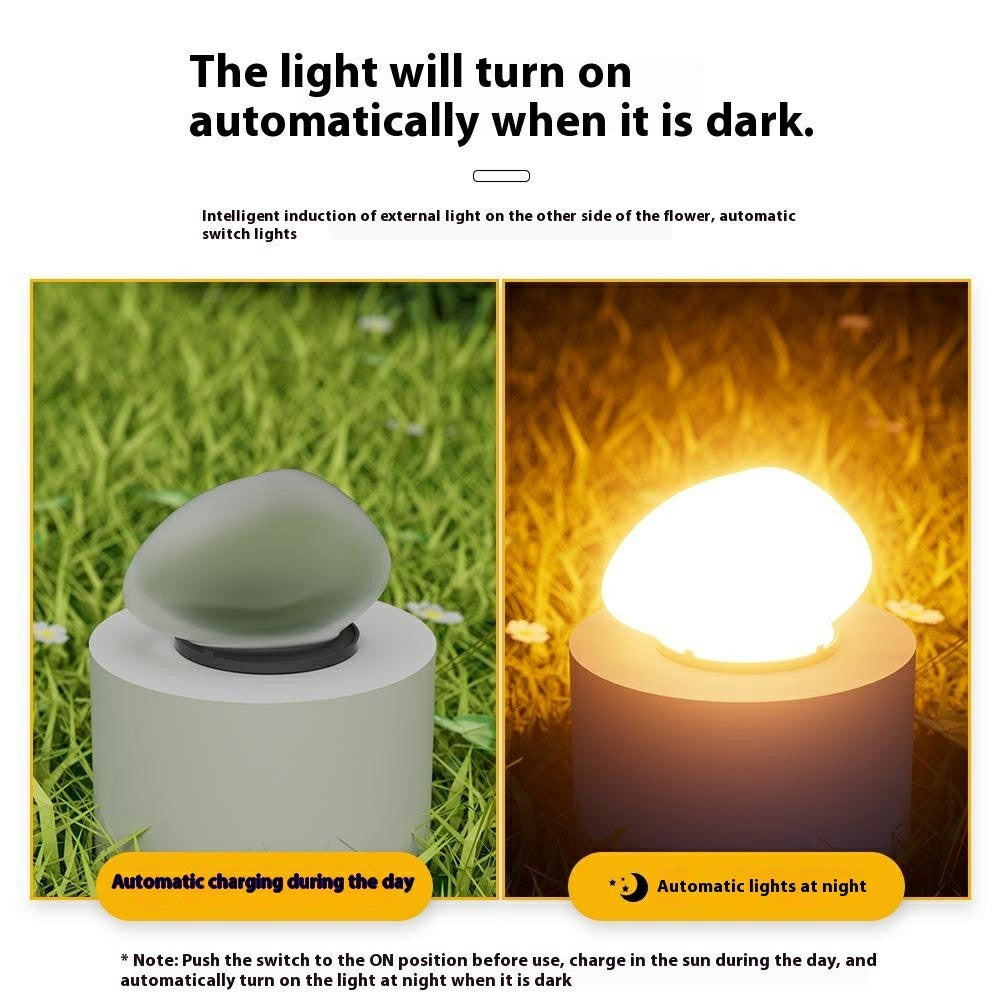 Solar Decorative Pebble Stone Design Garden Light Outdoor Waterproof Lawn Yard Lamp