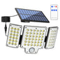 TG-TY01037 216 LED 3-Head Solar Powered Wall Light with Remote Control Waterproof Garden Lamp, Large Panel