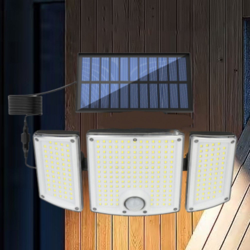 TG-TY01039 278 LED 3-Head Solar Powered Wall Light with Remote Control Waterproof Garden Lamp, Standard Panel