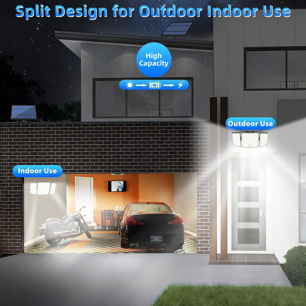 TG-TY01039 278 LED 3-Head Solar Powered Wall Light with Remote Control Waterproof Garden Lamp, Standard Panel