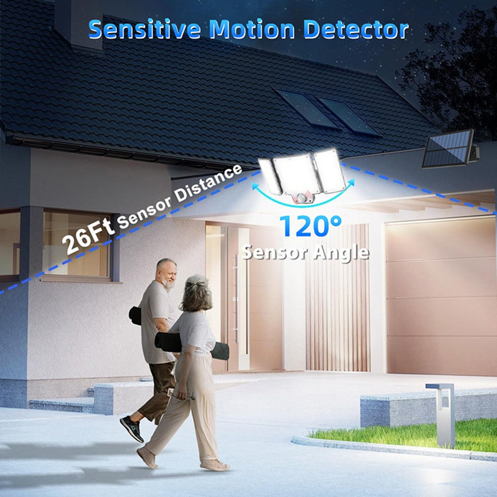 TG-TY01039 278 LED 3-Head Solar Powered Wall Light with Remote Control Waterproof Garden Lamp, Standard Panel
