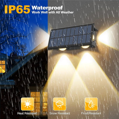 TS-G0308 1Pc 4LED Wall Washer Light Outdoor Solar Waterproof 3-Sided Ambient Lamp, Warm Light
