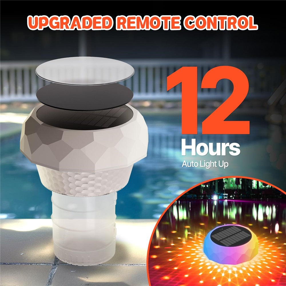 Solar Powered Disinfection Pool Light LED Floating Fountain Lamp Landscape Decoration with Remote Control