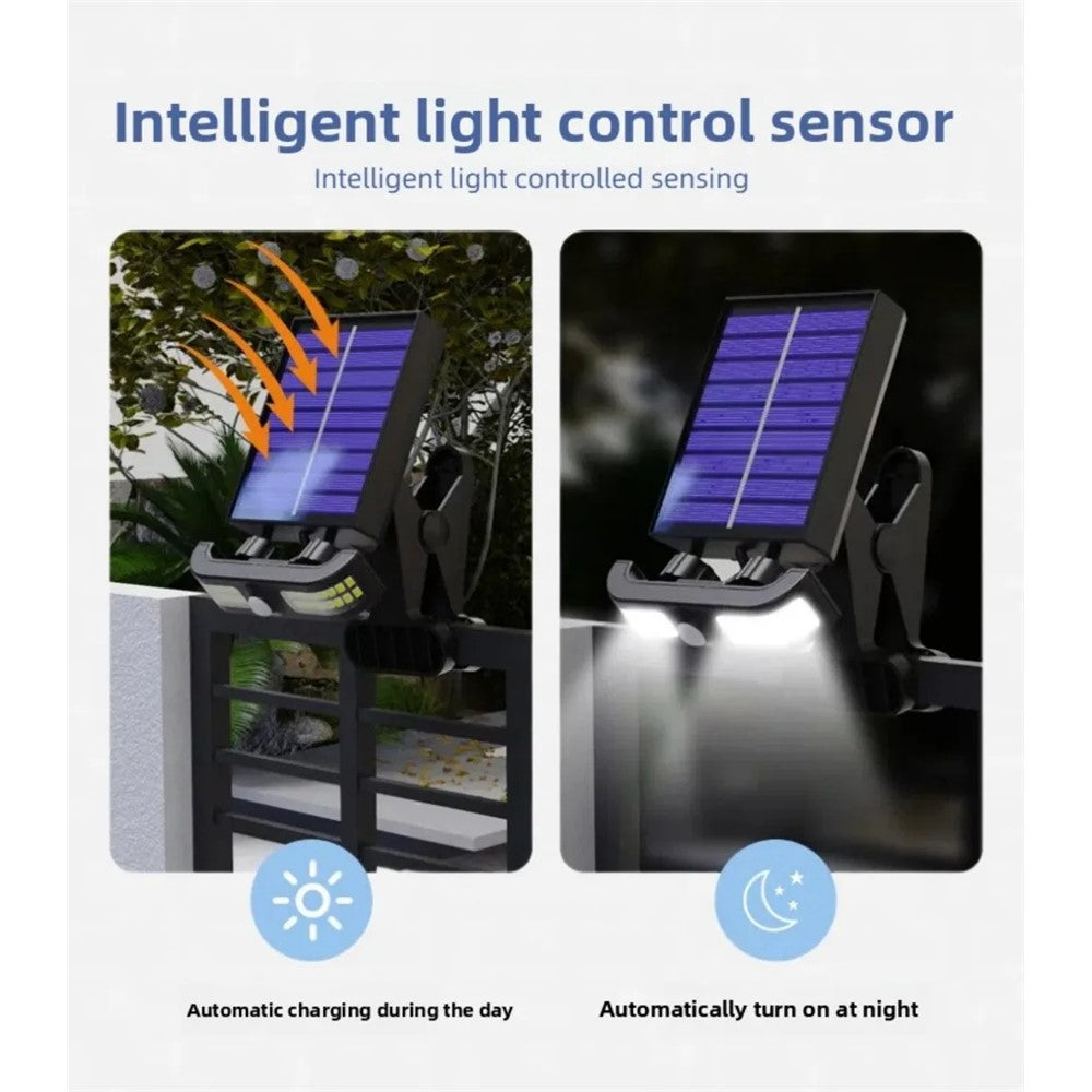 TJ-105 40-LED Solar Powered Clip On Light for Garden Waterproof Motion Sensor Lamp, Support USB Charging