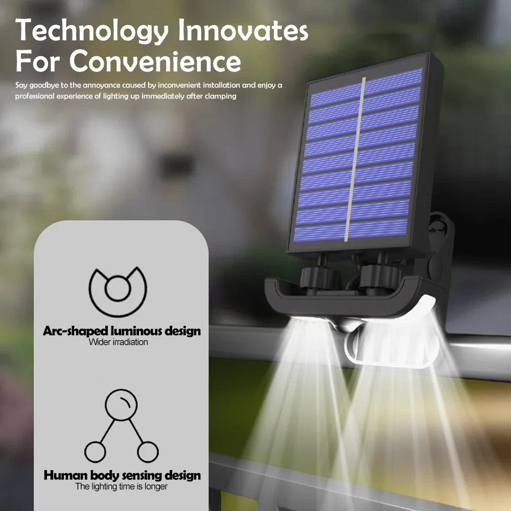 TJ-105 40-LED Solar Powered Clip On Light for Garden Waterproof Motion Sensor Lamp, Support USB Charging