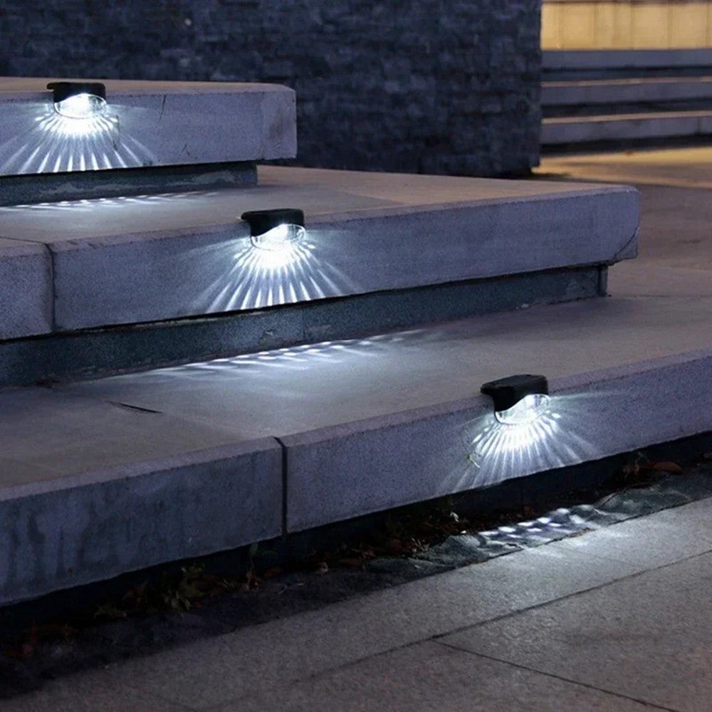 2 LED Solar Step Lights 4Pcs Deck Railing Fence Wall Stair Lighting Outdoor Waterproof for Garden / Patio / Pathway