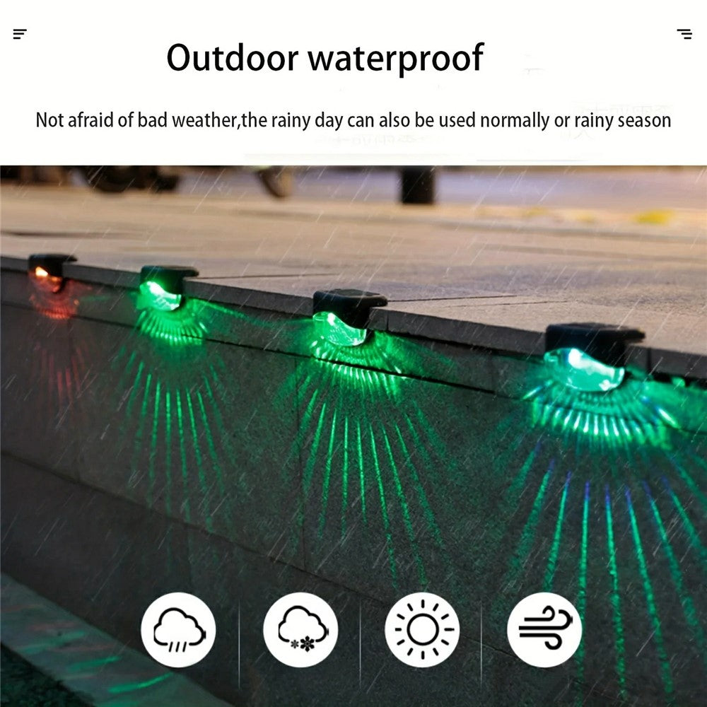 2 LED Solar Step Lights 4Pcs Deck Railing Fence Wall Stair Lighting Outdoor Waterproof for Garden / Patio / Pathway