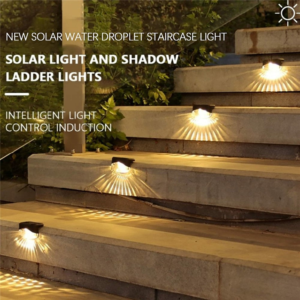 2 LED Solar Step Lights 4Pcs Deck Railing Fence Wall Stair Lighting Outdoor Waterproof for Garden / Patio / Pathway