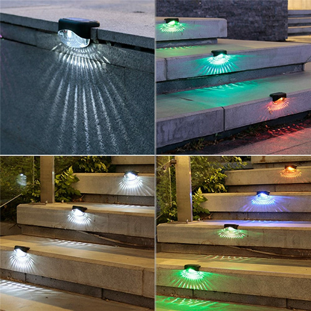 2 LED Solar Step Lights 4Pcs Deck Railing Fence Wall Stair Lighting Outdoor Waterproof for Garden / Patio / Pathway