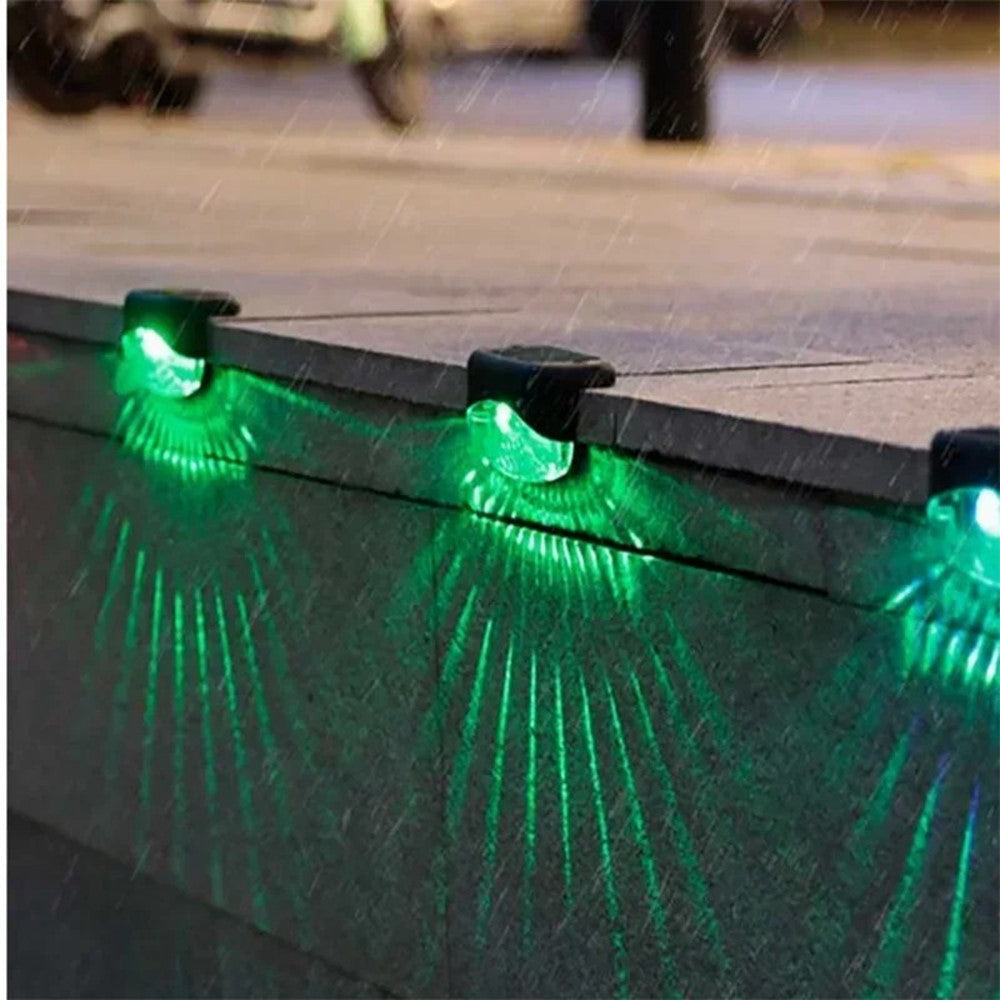 2 LED Solar Step Lights 4Pcs Deck Railing Fence Wall Stair Lighting Outdoor Waterproof for Garden / Patio / Pathway