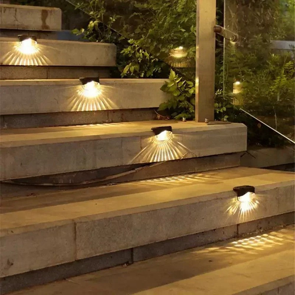 2 LED Solar Step Lights 4Pcs Deck Railing Fence Wall Stair Lighting Outdoor Waterproof for Garden / Patio / Pathway