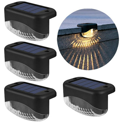 2 LED Solar Step Lights 4Pcs Deck Railing Fence Wall Stair Lighting Outdoor Waterproof for Garden / Patio / Pathway