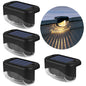2 LED Solar Step Lights 4Pcs Deck Railing Fence Wall Stair Lighting Outdoor Waterproof for Garden / Patio / Pathway
