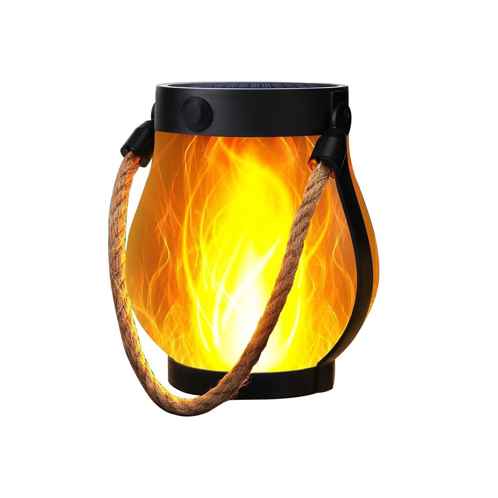 Solar Powered Flame Light Rope Hanging Outdoor Camping Lantern Garden Decor Lamp