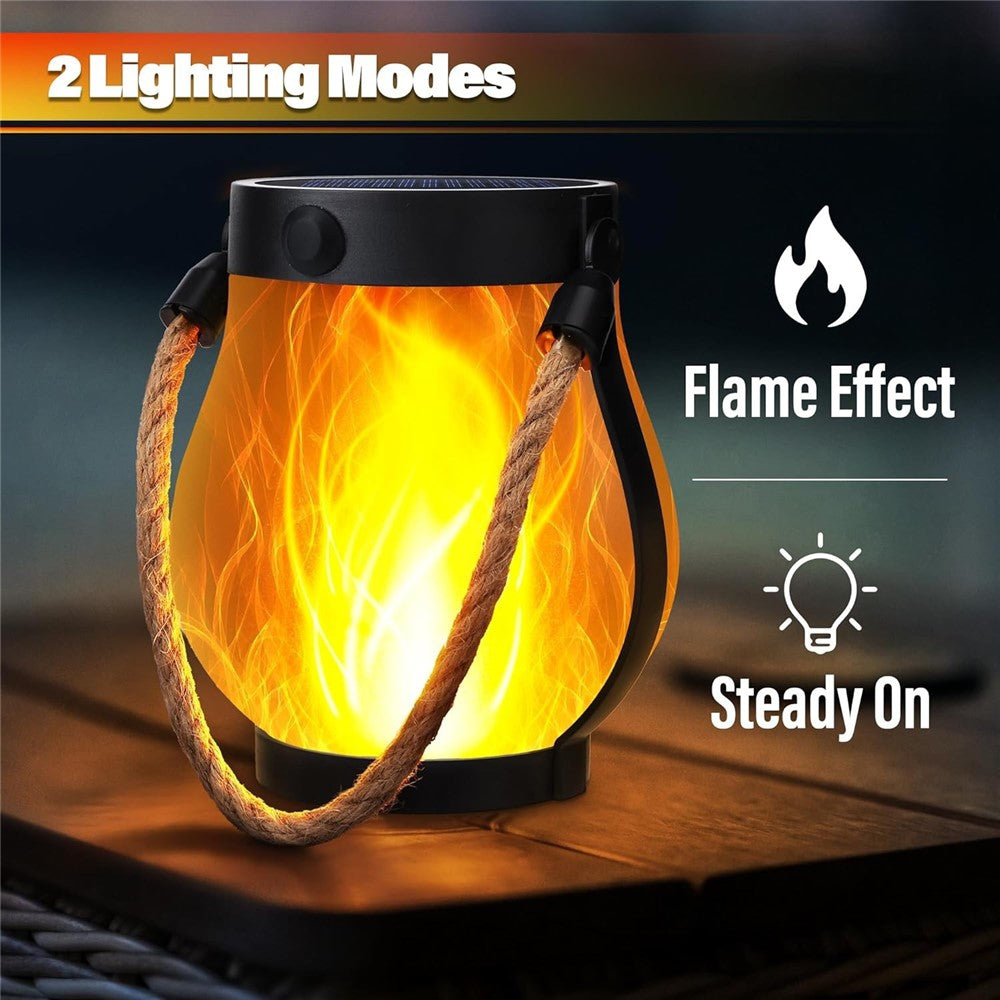 Solar Powered Flame Light Rope Hanging Outdoor Camping Lantern Garden Decor Lamp