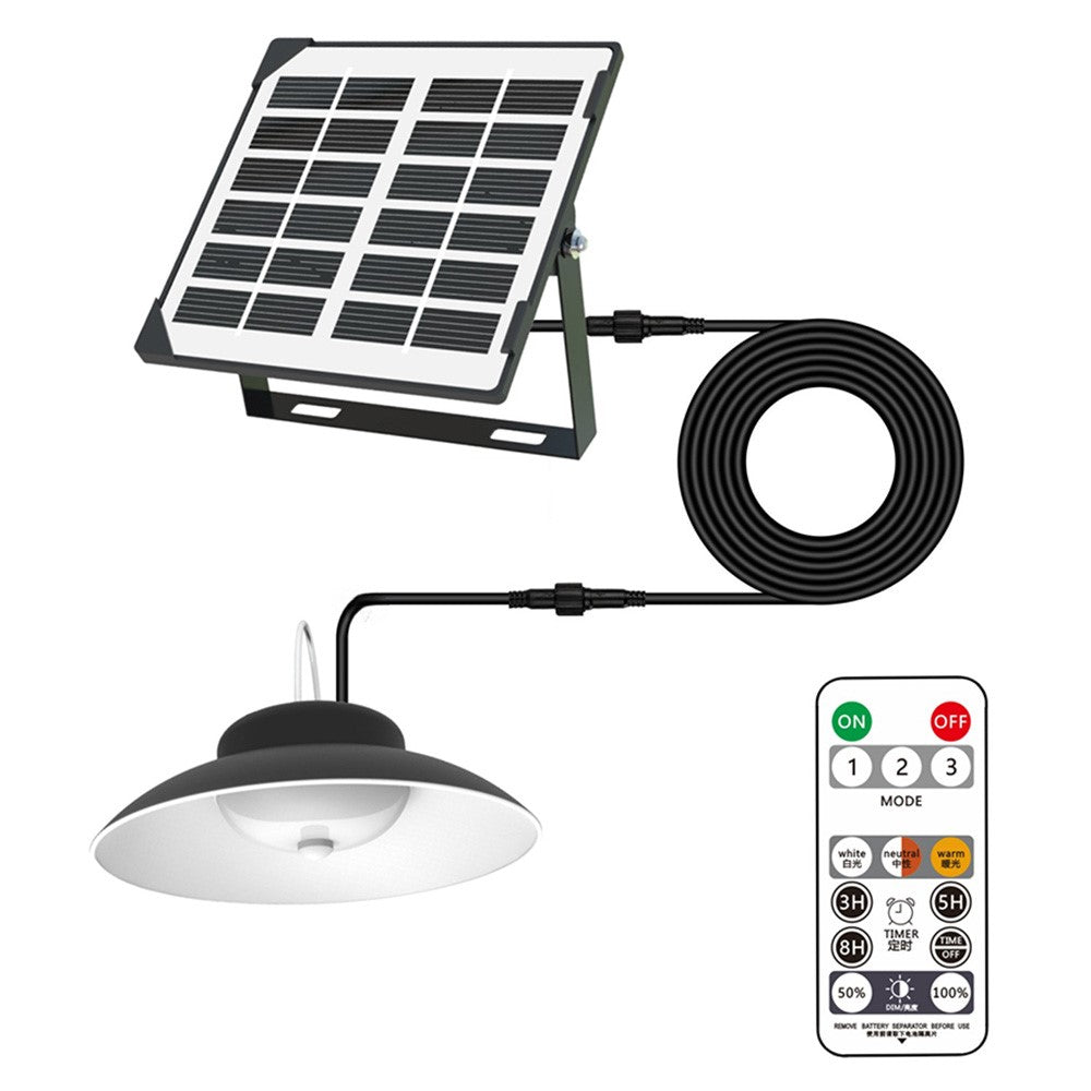 Single Head Solar Powered Pendant Light IP65 Waterproof Motion Sensor Hanging Garage Lamp with Remote Control