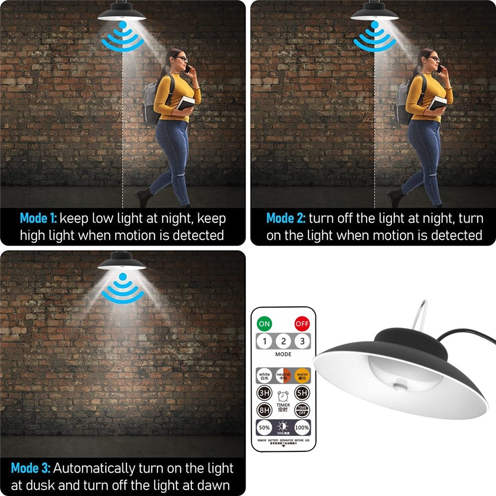 Single Head Solar Outdoor Wall Light with Remote Control Motion Sensor Lamp for Garden / Garage / Patio