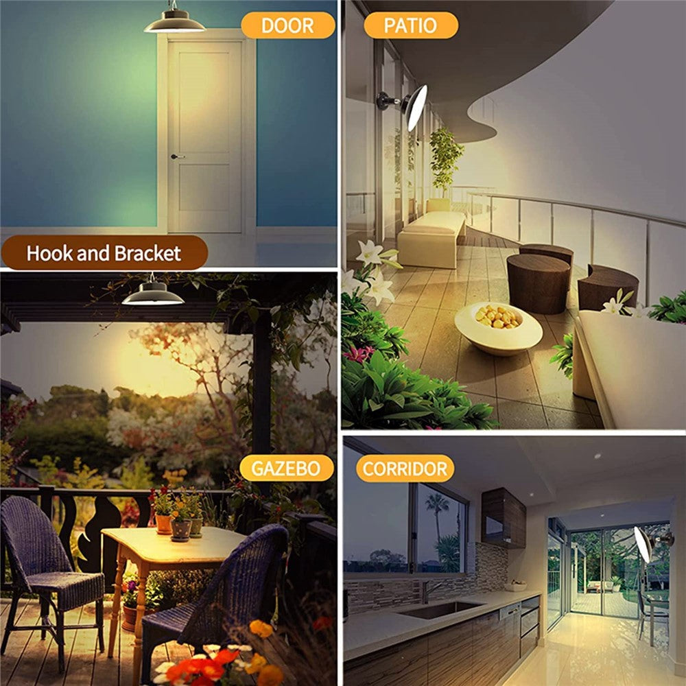 Double Head Solar Outdoor Wall Light with Remote Control Motion Sensor Lamp for Garden / Garage / Patio