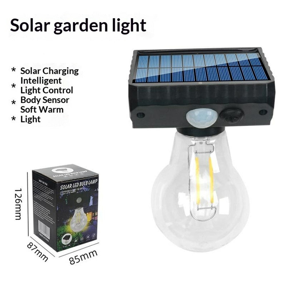 Single Solar Tungsten Filament Bulb Light Outdoor Motion Sensor Wall Light Solar Powered LED Lamp