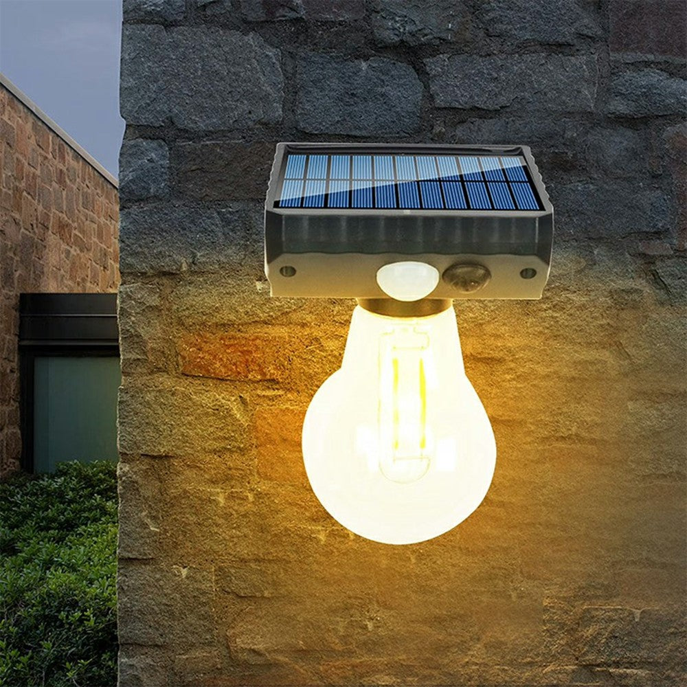 Single Solar Tungsten Filament Bulb Light Outdoor Motion Sensor Wall Light Solar Powered LED Lamp