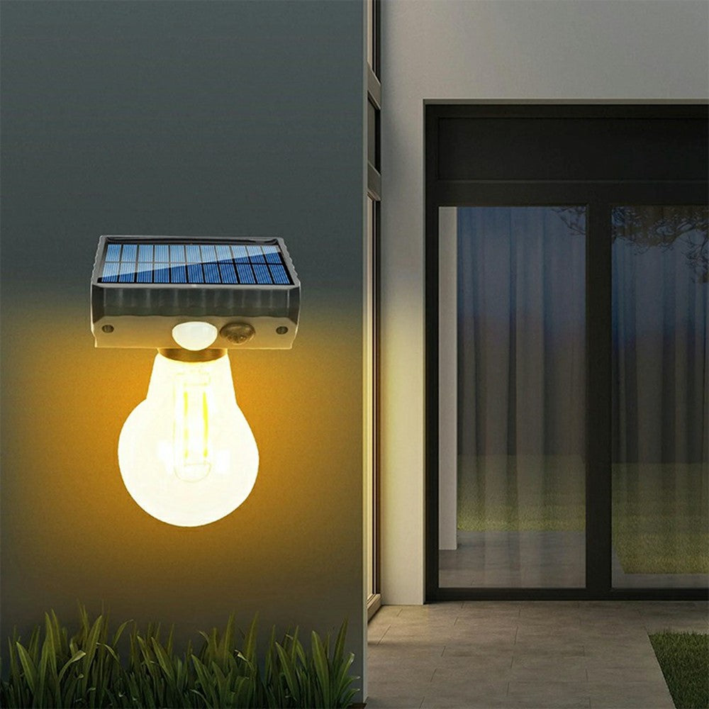 Single Solar Tungsten Filament Bulb Light Outdoor Motion Sensor Wall Light Solar Powered LED Lamp