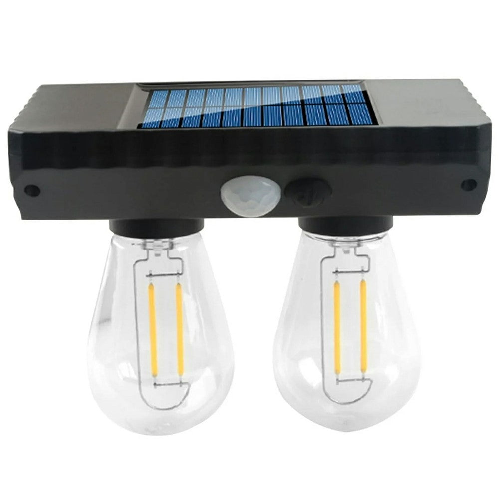 Dual Solar Tungsten Filament Bulb Light Outdoor Motion Sensor Wall Light Solar Powered LED Lamp