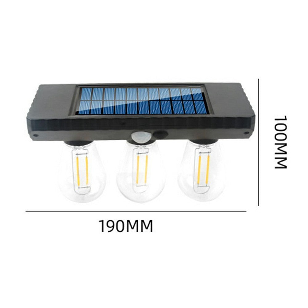 3 Solar Tungsten Filament Bulb Light Outdoor Motion Sensor Wall Light Solar Powered LED Lamp