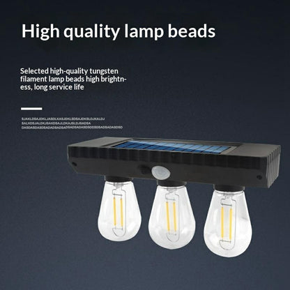 3 Solar Tungsten Filament Bulb Light Outdoor Motion Sensor Wall Light Solar Powered LED Lamp