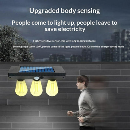 3 Solar Tungsten Filament Bulb Light Outdoor Motion Sensor Wall Light Solar Powered LED Lamp