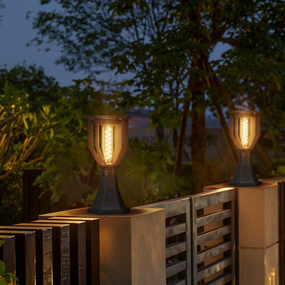 Solar Post Cap Light with Trophy Base Outdoor Waterproof Solar Powered Fence Gate Pillar Lamp