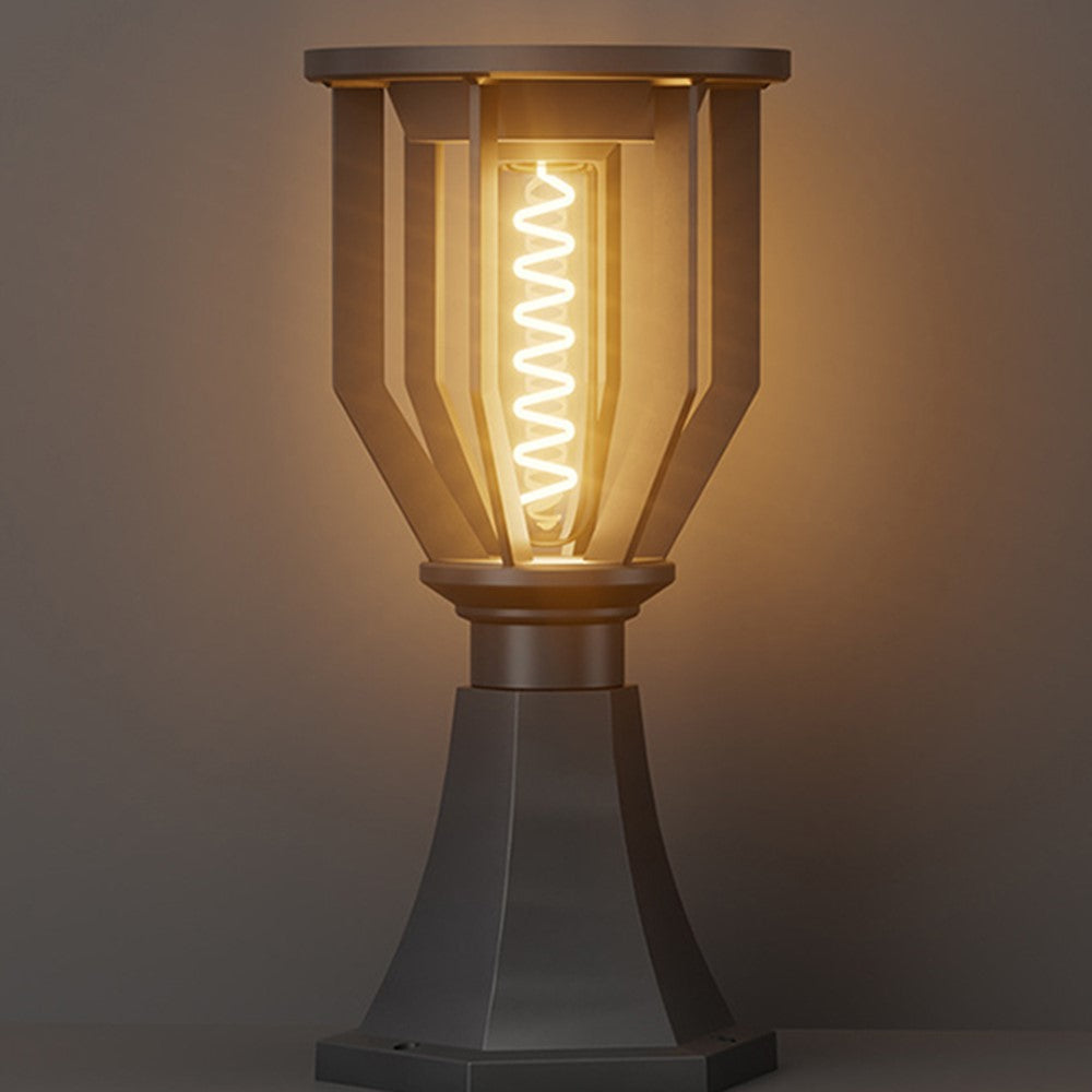 Solar Post Cap Light with Trophy Base Outdoor Waterproof Solar Powered Fence Gate Pillar Lamp