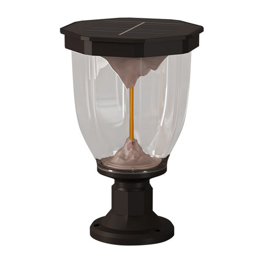 Flaming Mountain Effect Solar Pillar Light Outdoor Garden COB Post Cap Lamp for Patio / Pathway Decoration