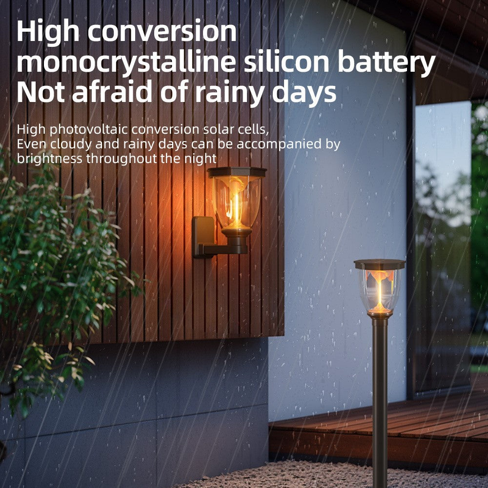 Wall Mounted Flaming Mountain Effect Solar Light Waterproof COB Landscape Lamp for Garden  /  Patio  /  Pathway