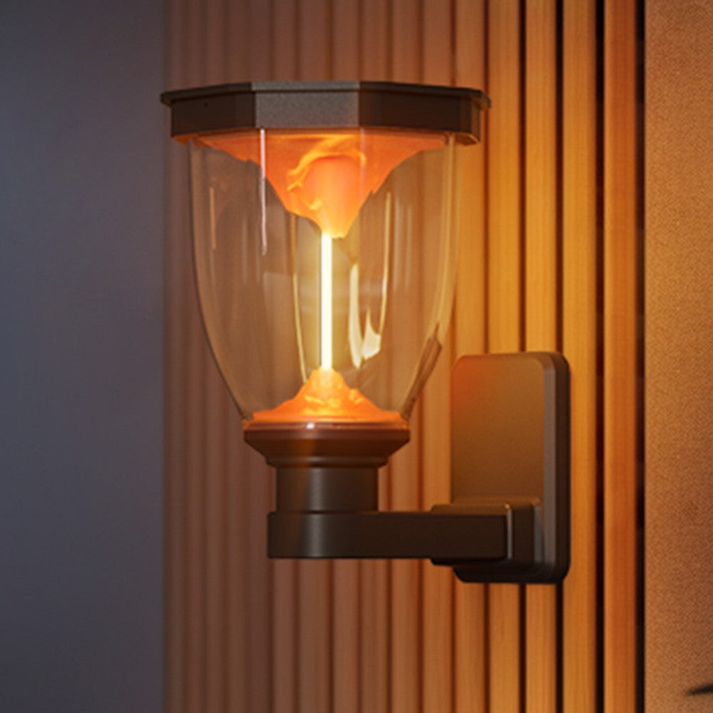 Wall Mounted Flaming Mountain Effect Solar Light Waterproof COB Landscape Lamp for Garden  /  Patio  /  Pathway