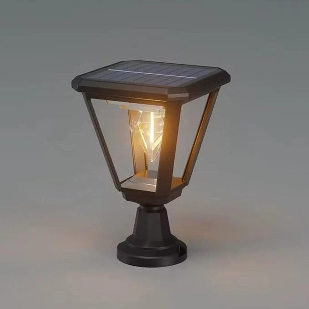 Solar Garden Light 30W 2700K Warm White COB Villa Outdoor Post Landscape Lamp with Base