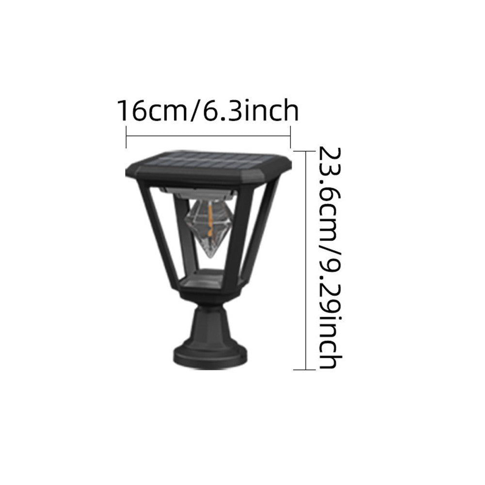 Solar Garden Light 30W 2700K Warm White COB Villa Outdoor Post Landscape Lamp with Base
