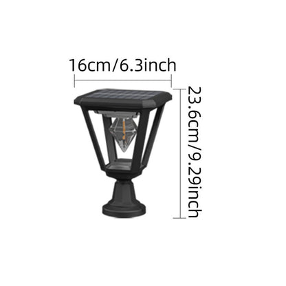 Solar Garden Light 30W 2700K Warm White COB Villa Outdoor Post Landscape Lamp with Base