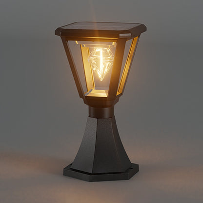 Solar Powered Post Cap Light with Trophy Base 30W 2700K Warm White COB Outdoor Garden Pillar Landscape Lamp