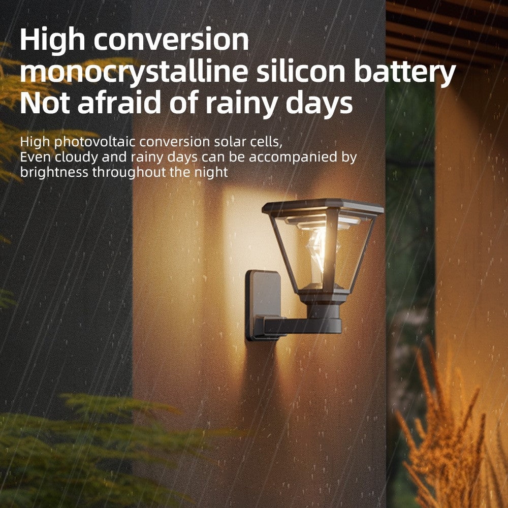 30W 2700K Warm White COB Garden Light Wall Mounted Solar Powered Outdoor Landscape Lamp