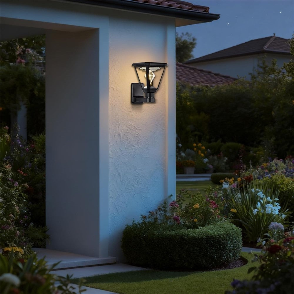 30W 2700K Warm White COB Garden Light Wall Mounted Solar Powered Outdoor Landscape Lamp