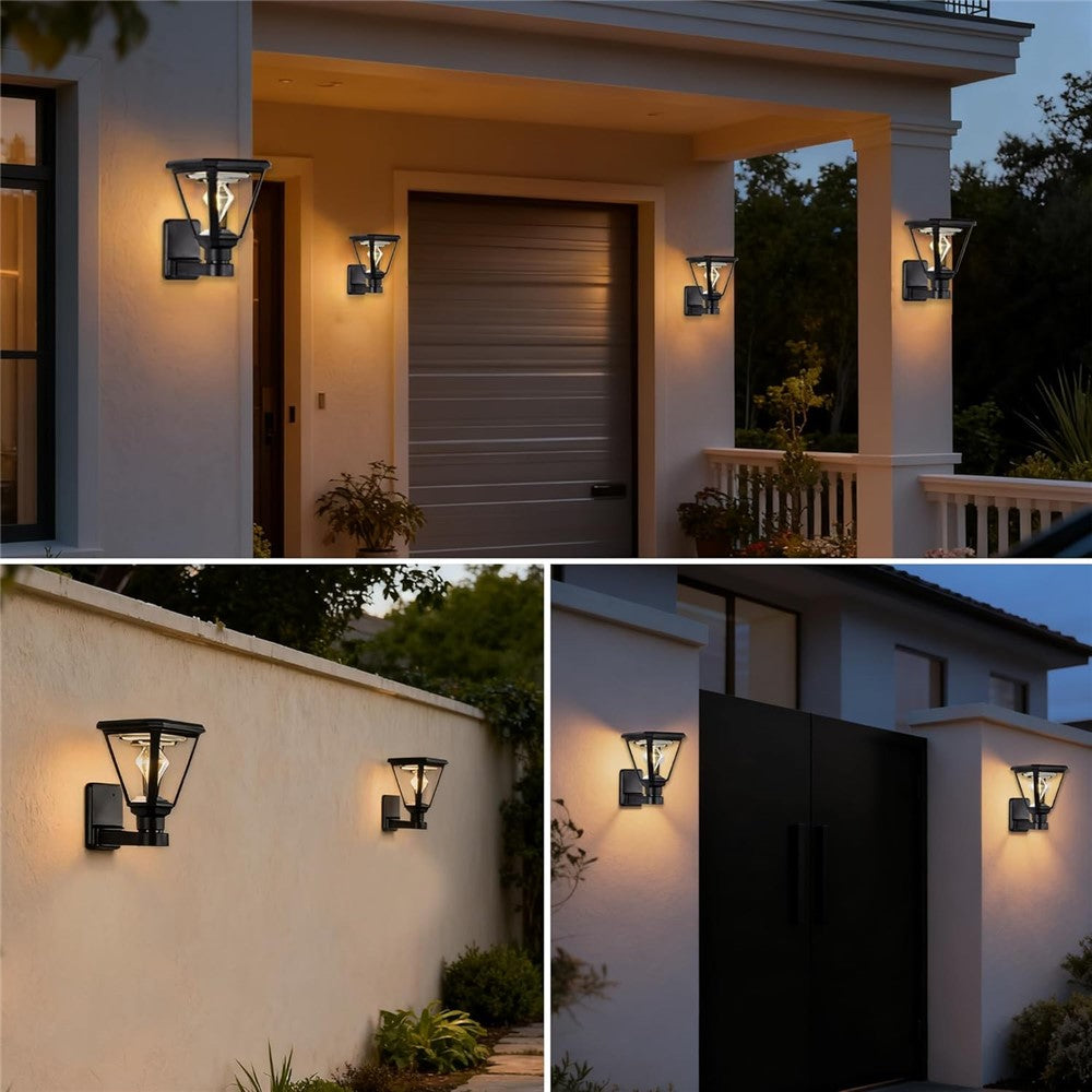 30W 2700K Warm White COB Garden Light Wall Mounted Solar Powered Outdoor Landscape Lamp
