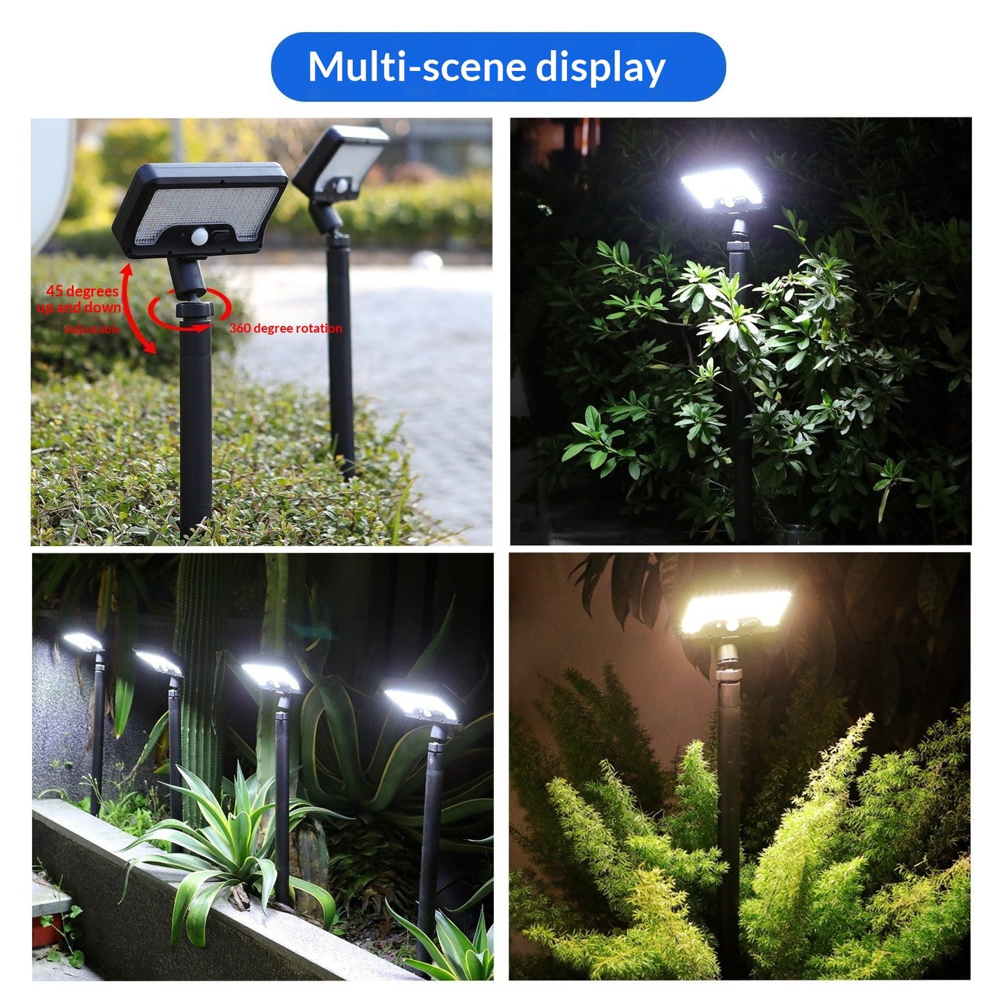 CCP0111 Motion Sensor Solar Path Light IP65 Waterproof 92-LED Garden Lawn Lamp for Outdoor Yard