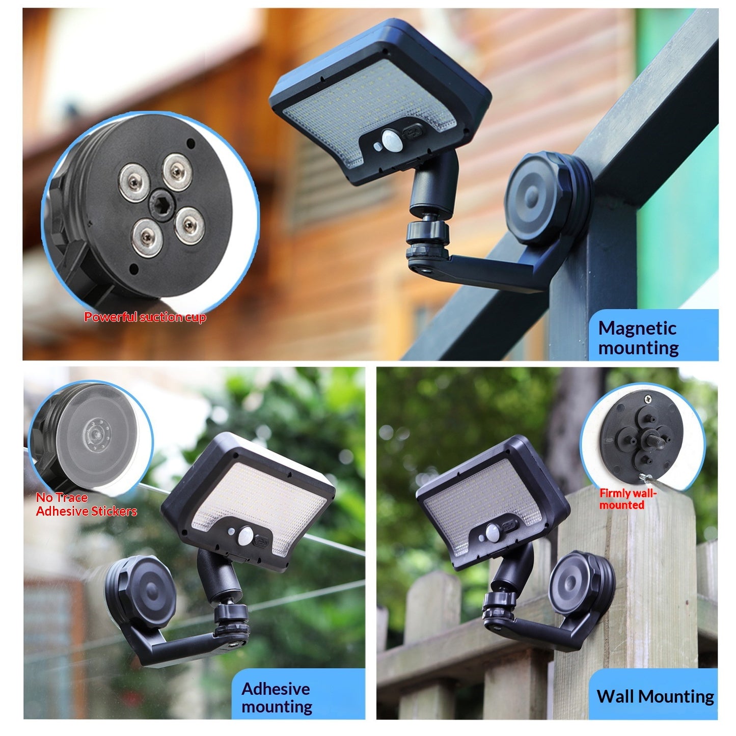 CCP0144 92-LED Motion Sensor Magnetic Wall Light IP65 Waterproof Outdoor Garden Solar Lamp