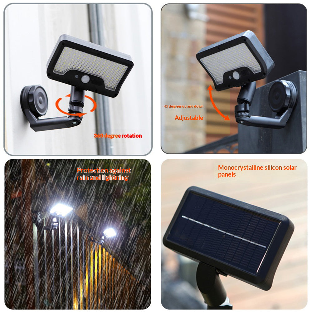CCP0144 92-LED Motion Sensor Magnetic Wall Light IP65 Waterproof Outdoor Garden Solar Lamp