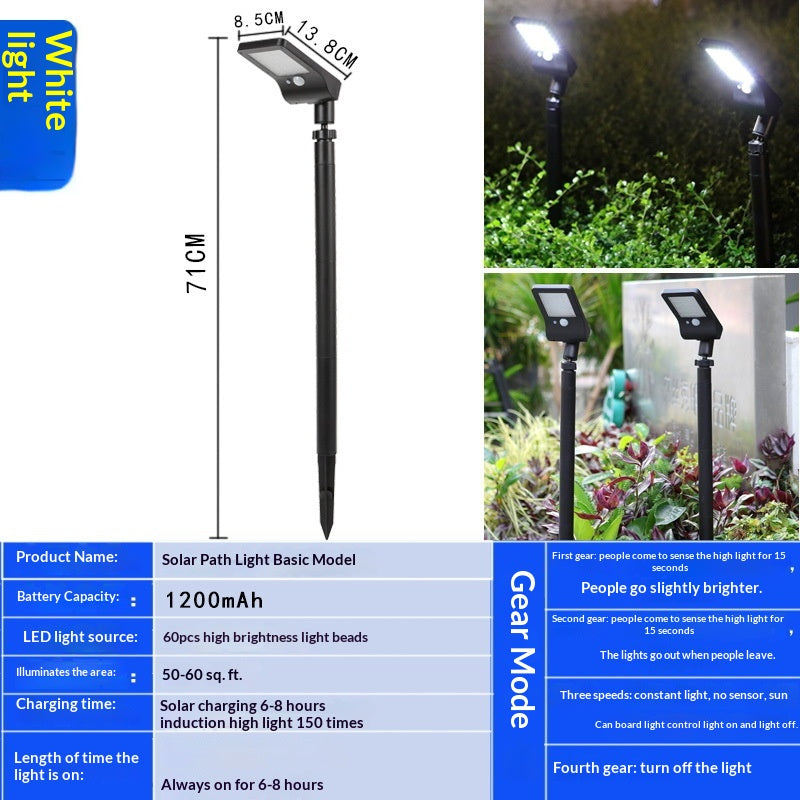 P10 Solar Powered Adjustable LED Garden Light Motion Sensor Outdoor Waterproof Lawn Lamp