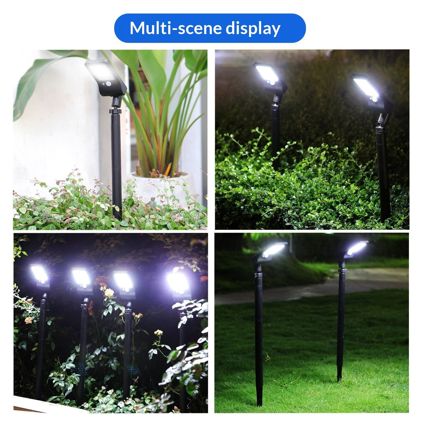 P10 Solar Powered Adjustable LED Garden Light Motion Sensor Outdoor Waterproof Lawn Lamp