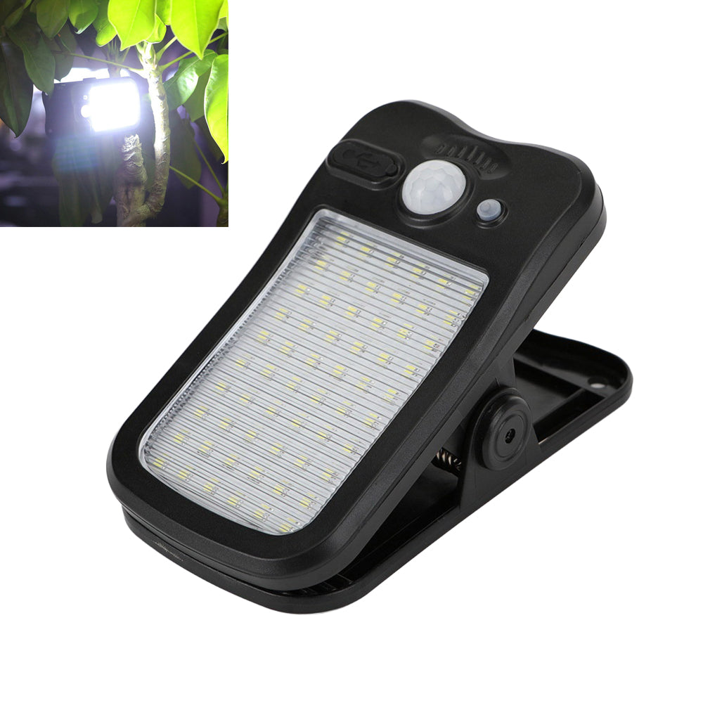 Clip-on Solar Light IP44 Waterproof 60-LED Motion Sensor Wall Lamp for Outdoor Garden