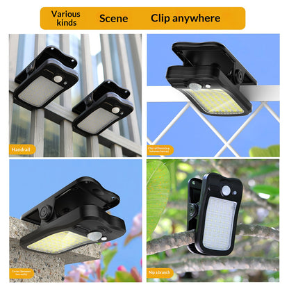 Clip-on Solar Light IP44 Waterproof 60-LED Motion Sensor Wall Lamp for Outdoor Garden