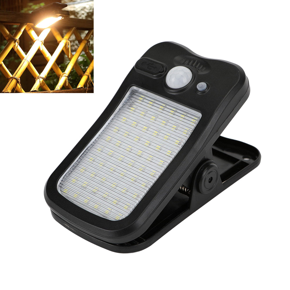 Clip-on Solar Light IP44 Waterproof 60-LED Motion Sensor Wall Lamp for Outdoor Garden