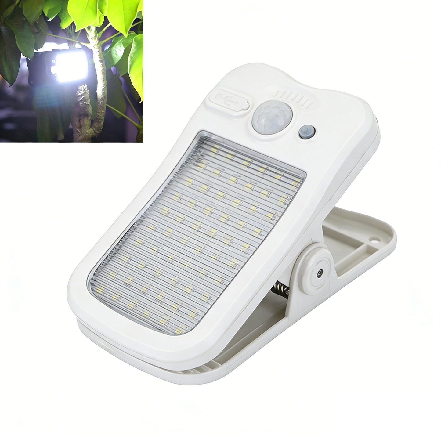 Clip-on Solar Light IP44 Waterproof 60-LED Motion Sensor Wall Lamp for Outdoor Garden